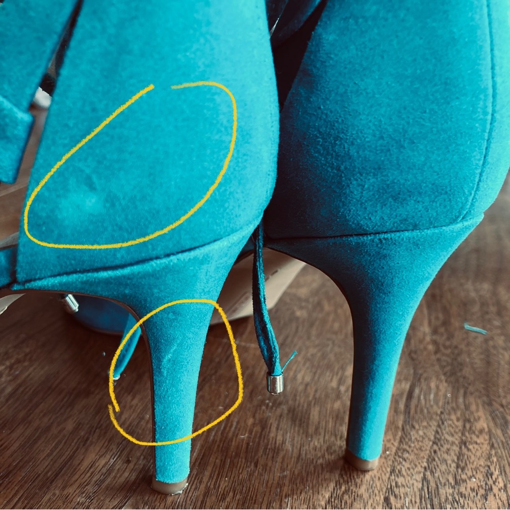 Vince Camuto Teal Lace-Up Pointed Toe Heels - Picture 10 of 10